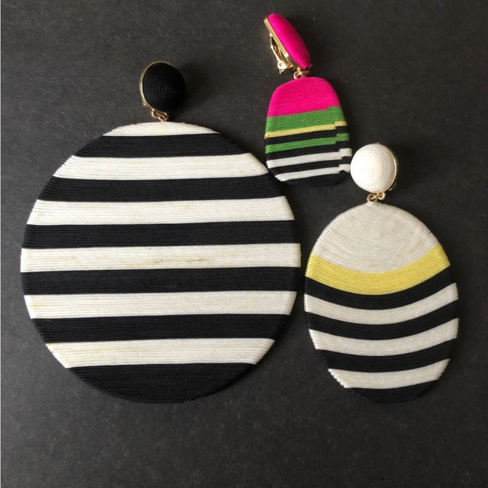 Maryjane Claverol Mismatched 3 single pieces clip on earrings jewelry